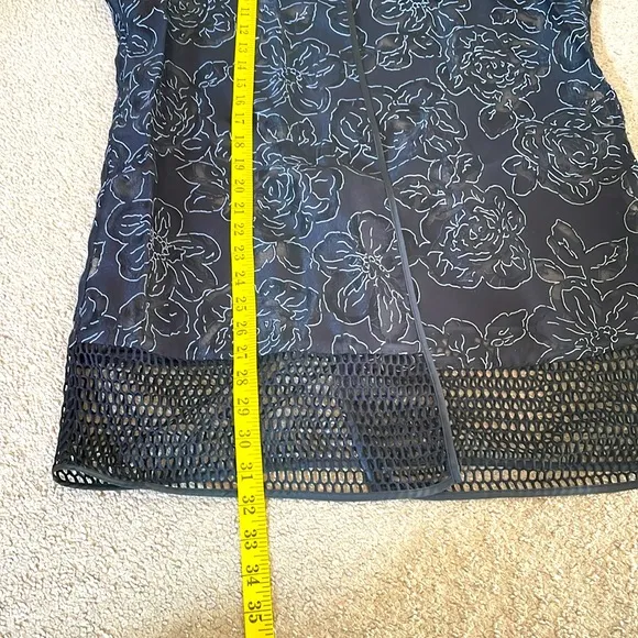 NWOT Alfani Oversized Sheer Floral Black Jacket Size Medium