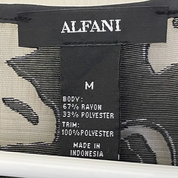 NWOT Alfani Oversized Sheer Floral Black Jacket Size Medium