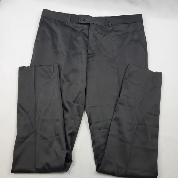 NWOT Daniel Espino wool slim fit unhemmed satin sheen dress pant