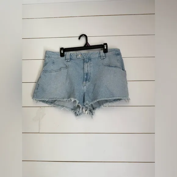 NWOT Free People We The Free CRVY High Voltage Denim High Rise Short Sz 35