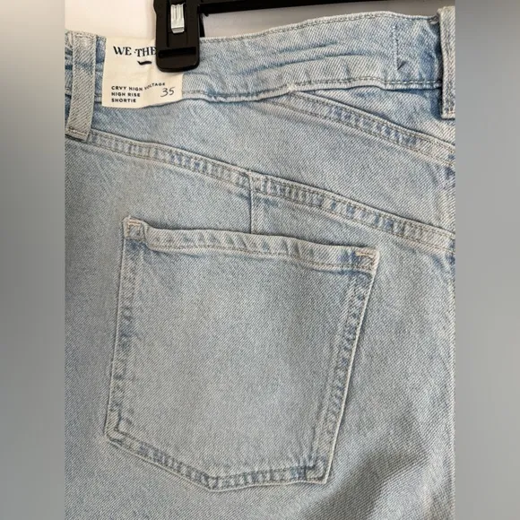 NWOT Free People We The Free CRVY High Voltage Denim High Rise Short Sz 35