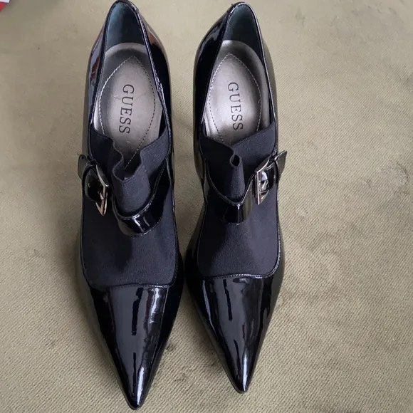NWOT Guess Stiletto Stretch Fabric Mary Jane High Heel Shoes Women's Size 8.5