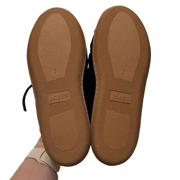 NWOT J Crew Style K4997 Black Faux Sherpa Indoor Outdoor Slippers Sz 7