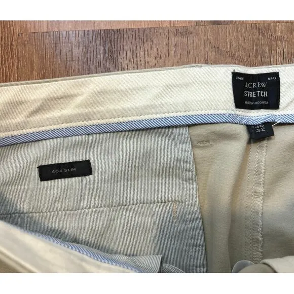 NWOT J.Crew Slim Fit Flex Chino Pant In Light Khaki Size 36x32