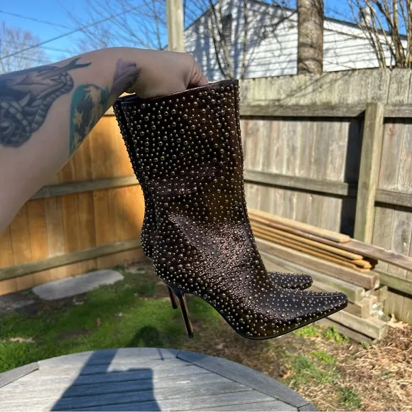 Nwot JEFFREY CAMPBELL iconic-e stiletto boot in‎ bronze gold metallic size 5