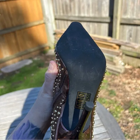 Nwot JEFFREY CAMPBELL iconic-e stiletto boot in‎ bronze gold metallic size 5