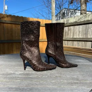Nwot JEFFREY CAMPBELL iconic-e stiletto boot in‎ bronze gold metallic size 5