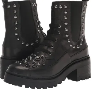 NWOT, KARL LAGERFELD Breck Boot, Black Silver studded, Sz 5