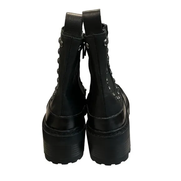 NWOT, KARL LAGERFELD Breck Boot, Black Silver studded, Sz 5