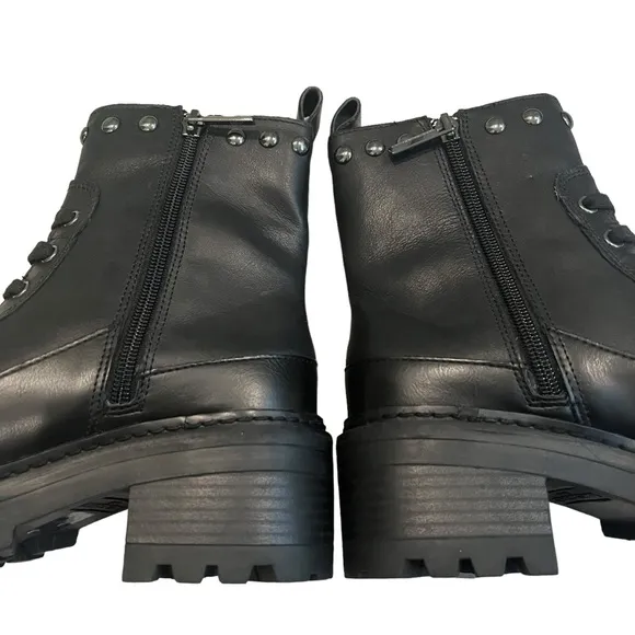 NWOT, KARL LAGERFELD Breck Boot, black silver studded, Sz 6