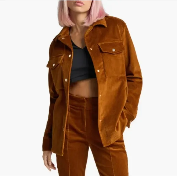 NWOT Lita by Ciara/Revolve NWT Lover Corduroy Shirt Jacket in Doe MSRP $348
