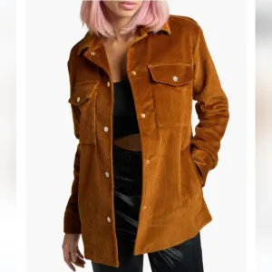 NWOT Lita by Ciara/Revolve NWT Lover Corduroy Shirt Jacket in Doe MSRP $348