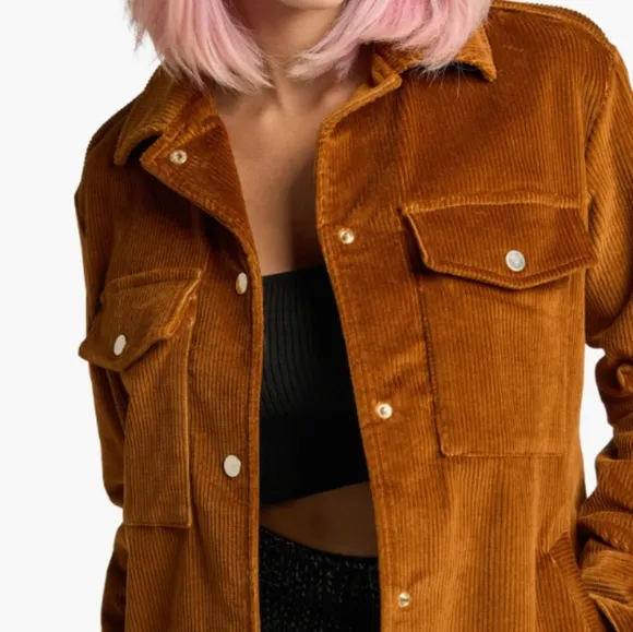 NWOT Lita by Ciara/Revolve NWT Lover Corduroy Shirt Jacket in Doe MSRP $348