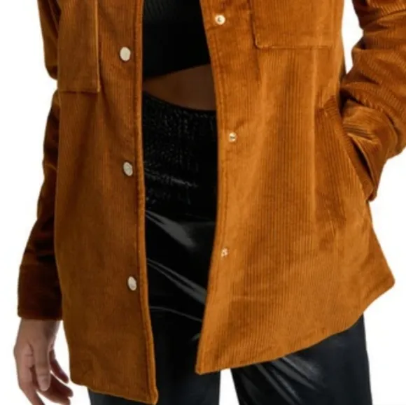 NWOT Lita by Ciara/Revolve NWT Lover Corduroy Shirt Jacket in Doe MSRP $348