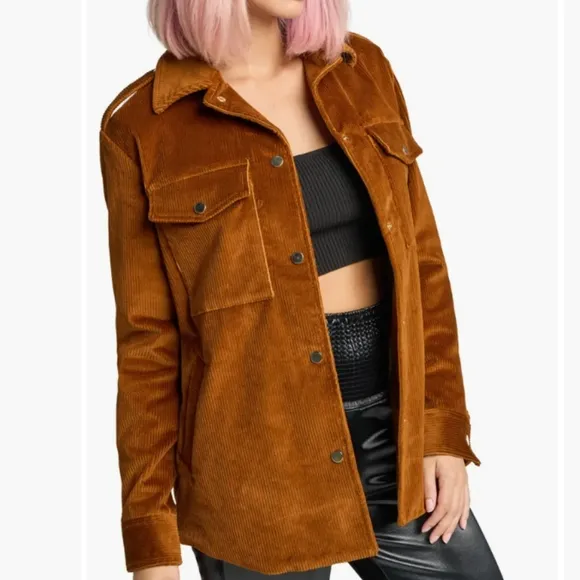 NWOT Lita by Ciara/Revolve NWT Lover Corduroy Shirt Jacket in Doe MSRP $348