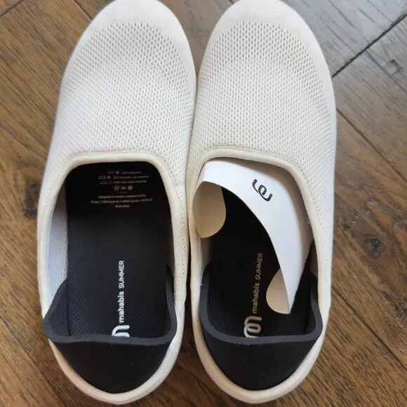 NWOT Mahabis Summer #SUM-A1V1 Women's Ivory Slippers Size 9.5-10