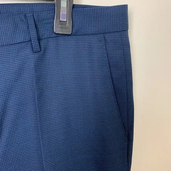NWOT Men's Hugo Boss Men's Blue Novan6/Ben Slim Fit 100% Wool Dress Pants