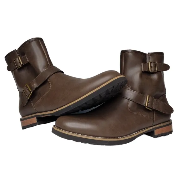 NWOT St John's Bay Gaucho Statham Buckle Mid Zipper Business Casual Boots