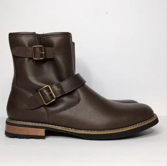 NWOT St John's Bay Gaucho Statham Buckle Mid Zipper Business Casual Boots
