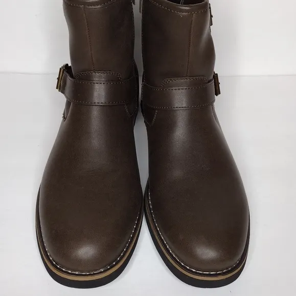 NWOT St John's Bay Gaucho Statham Buckle Mid Zipper Business Casual Boots