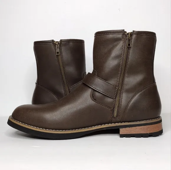 NWOT St John's Bay Gaucho Statham Buckle Mid Zipper Business Casual Boots