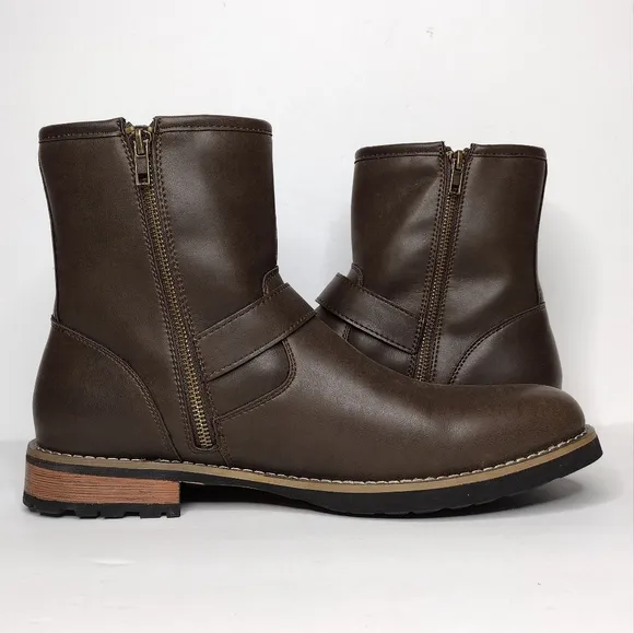 NWOT St John's Bay Gaucho Statham Buckle Mid Zipper Business Casual Boots
