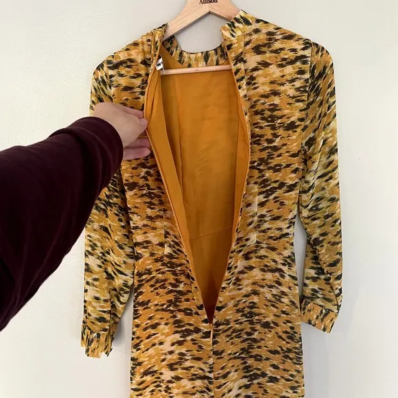 NWOT Whistles INES IKAT ANIMAL DRESS in Yellow Multi Women's Size 0