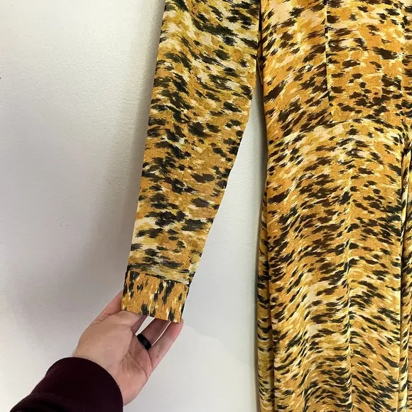 NWOT Whistles INES IKAT ANIMAL DRESS in Yellow Multi Women's Size 0