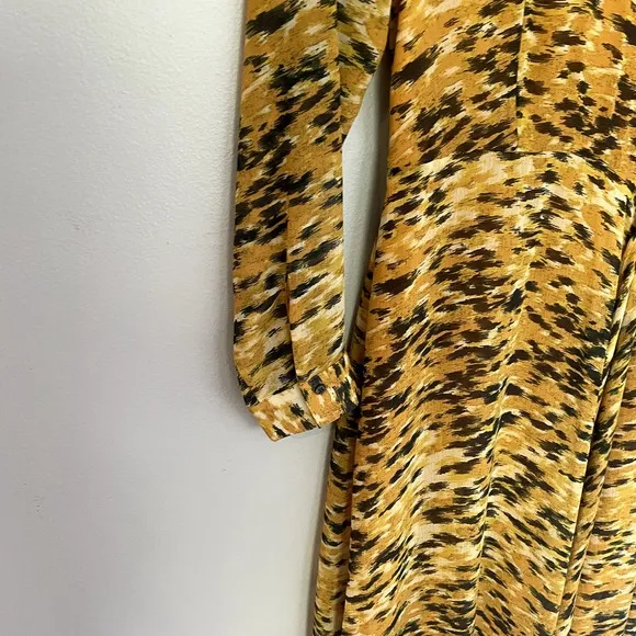 NWOT Whistles INES IKAT ANIMAL DRESS in Yellow Multi Women's Size 0