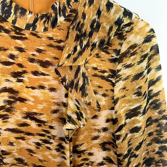 NWOT Whistles INES IKAT ANIMAL DRESS in Yellow Multi Women's Size 0