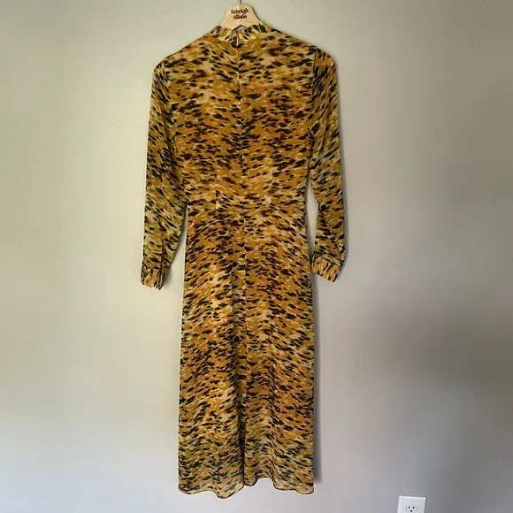 NWOT Whistles INES IKAT ANIMAL DRESS in Yellow Multi Women's Size 0