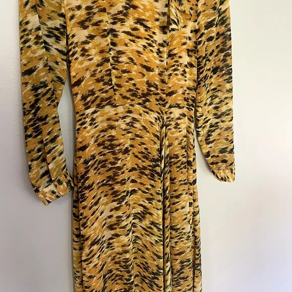 NWOT Whistles INES IKAT ANIMAL DRESS in Yellow Multi Women's Size 0