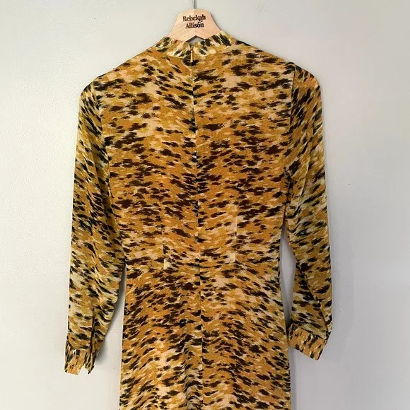 NWOT Whistles INES IKAT ANIMAL DRESS in Yellow Multi Women's Size 0