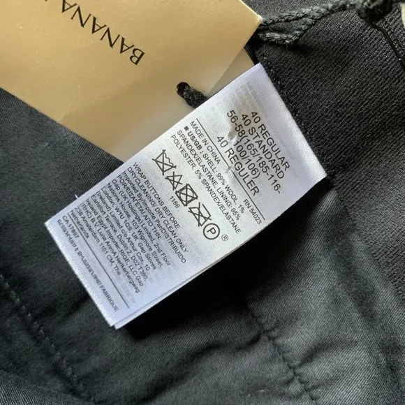 NWT $200 Banana Republic REDA FLEXO Wool Men’s Tailored Slim Fit Dress Pants 40R