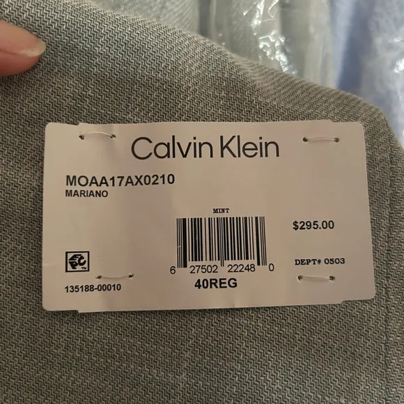 NWT $295 Calvin Klein X-Slim Fit Blazer, Mint Green, Men’s 40R