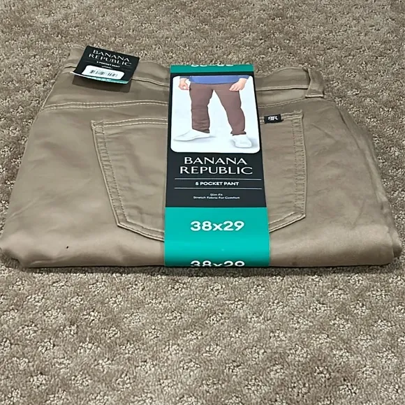 NWT 38x29 Banana Republic Slim Fit Stretch Fabric 5 Pocket Pant