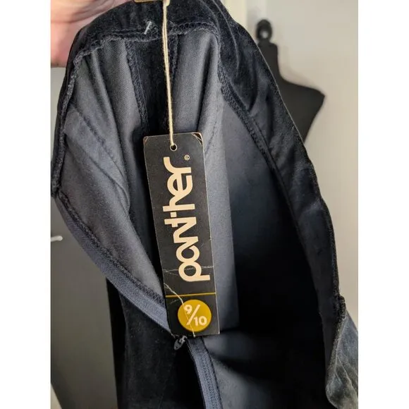 NWT 80's ILGWU Tag Panther Navy Belted Velvet‎ Maxi Skirt - 9/10