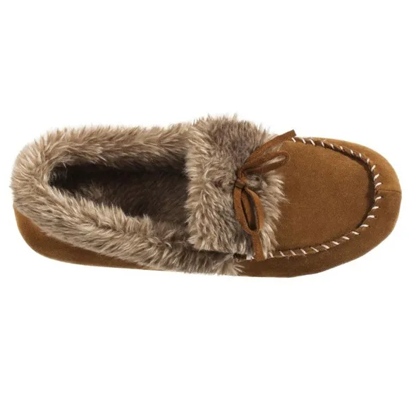 🐻NWT Acorn Women's Faux Fur Slipper With Memory Foam &amp; Plush Suede Upper Size XL