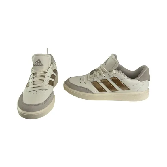 NWT Adidas Courtblock Sneakers White Gold Women’s Size 9.5