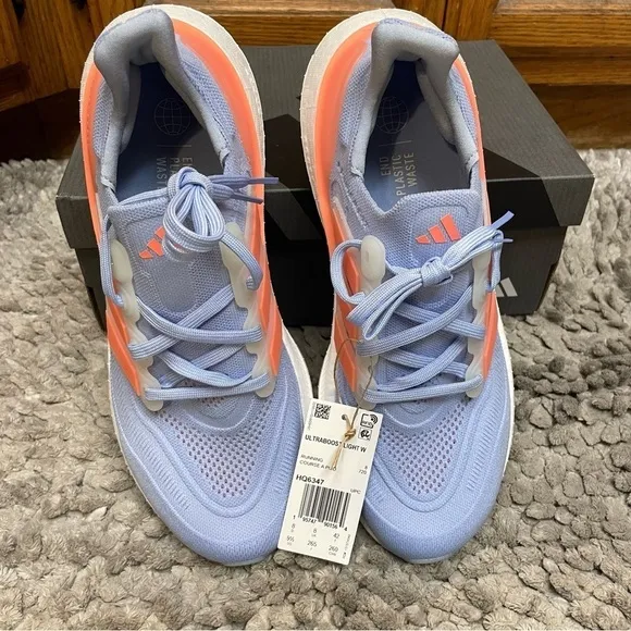 NWT ADIDAS Women’s Ultraboost Light Running Sneakers Blue Dawn Coral Fusion 9.5
