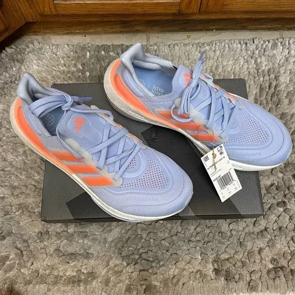 NWT ADIDAS Women’s Ultraboost Light Running Sneakers Blue Dawn Coral Fusion 9.5