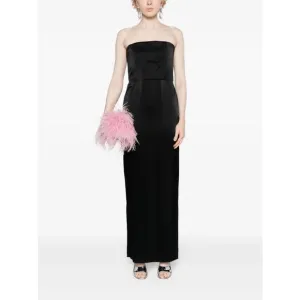 NWT Alice   Olivia Strapless Satin Doreen Maxi Evening Dress Black Size 2 $495