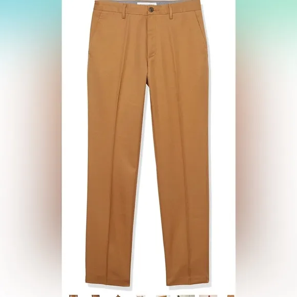 NWT Amazon Essentials Men's Slim-Fit Flat-Front Dress Pant