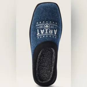 NWT Ariat 93 Liberty Square Toe Slipper blue and black. Wool blend &amp; suede