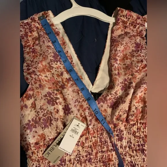 NWT Banana Republic 4P floral, smocked waist maxi dress, lined with double slits