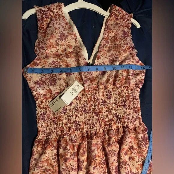 NWT Banana Republic 4P floral, smocked waist maxi dress, lined with double slits