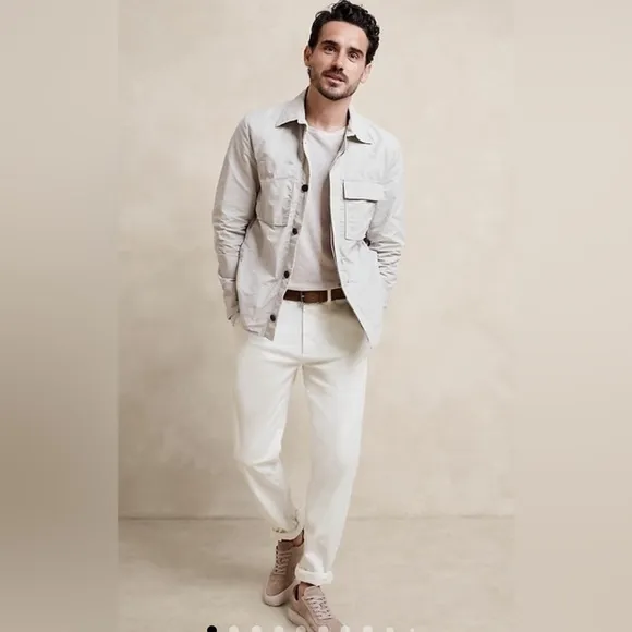 NWT Banana Republic Slim Stretch Iced Vanilla Ivory Chino Size 30 x 32