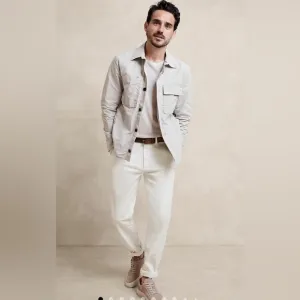 NWT Banana Republic Slim Stretch Iced Vanilla Ivory Chino Size 30 x 32