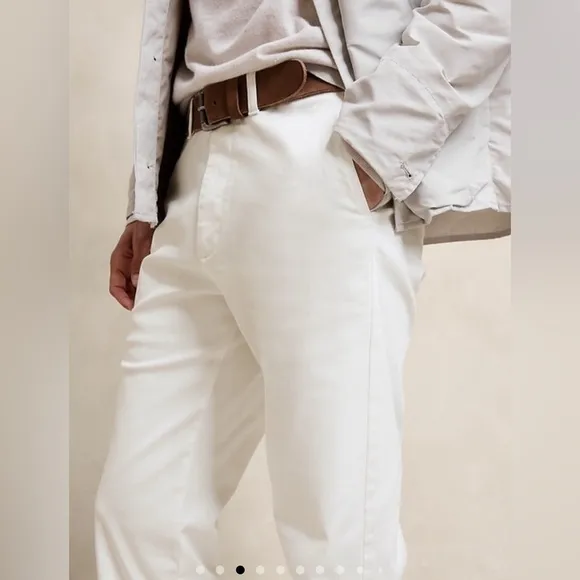 NWT Banana Republic Slim Stretch Iced Vanilla Ivory Chino Size 30 x 32