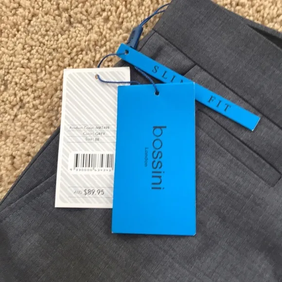 NWT! Bossini men’s grey slim dress pants .